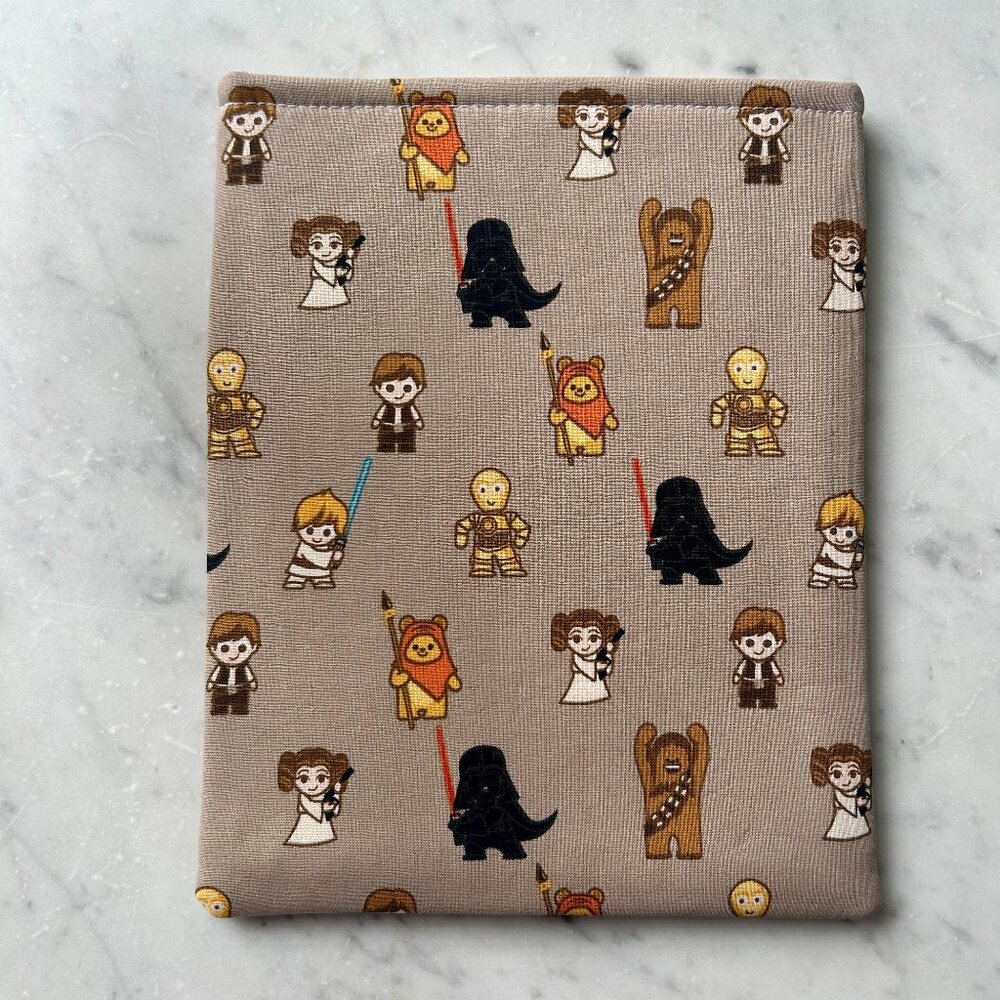 Handmade Book Sleeve – Star Wars Character Pattern